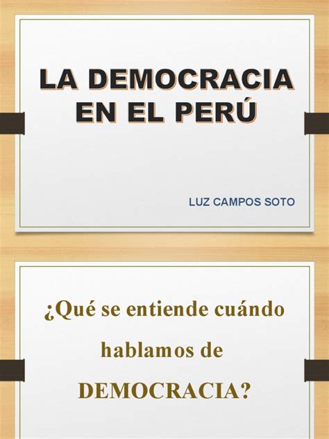 La Democracia En El Peru Pdf Votación Democracia