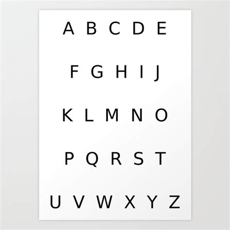 Alphabet (Capital letters) Art Print by Cross Category | Society6