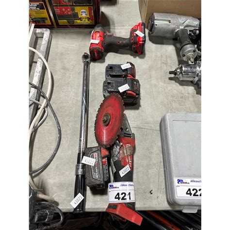 MILWAUKEE CORDLESS ANGLE GRINDER WITH 3 BATTERIES, CRAFTSMAN CORDLESS ...