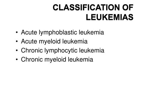 PPT - THE LEUKEMIAS PowerPoint Presentation, free download - ID:9130847