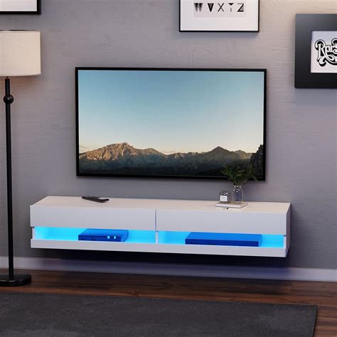 Amazon Floating Tv Stand With Power Outlet For Inch Tvs Under