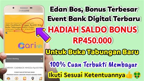 EDAN BONUS 450K DAFTAR BANK DAPAT UANG EVENT BANK DIGITAL TERBARU