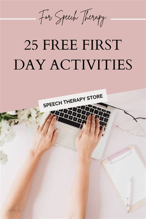 Free Speech Therapy First Day Activities Speech Therapy Store