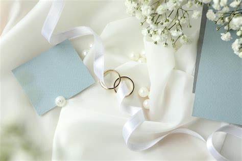 Premium Photo Concept Of Wedding Accessories With Wedding Rings Close Up