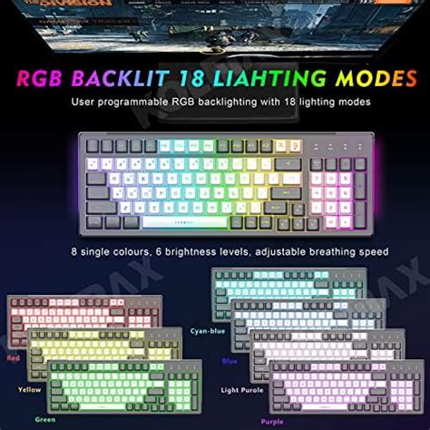 Ck Ensemble Clavier Et Souris De Jeu Sans Fil Rechargeable Gris Rvb