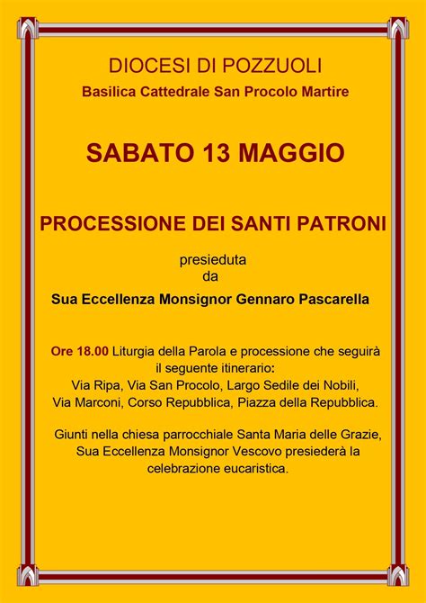 Processione Dei Santi Patroni Della Diocesi Di Pozzuoli Sabato 13 Maggio