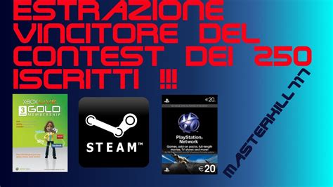 Estrazione Vincitore Del Contest Dei 250 Iscritti YouTube