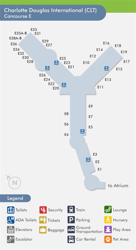 Charlotte NC Airport Terminal Map