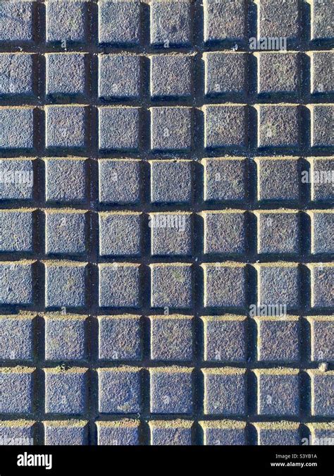 Cast Iron Square Pattern As Channel Lid Stock Photo Alamy