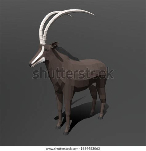 Low Poly Cartoon Sable Antelope 3d Stock Illustration 1684453063