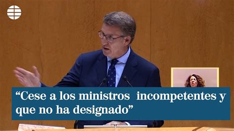 Feijóo pide a Sánchez que rompa con sus socios y se apoye en el PP