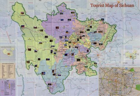 Sichuan Tourist Attractions Map - Maps of Sichuan