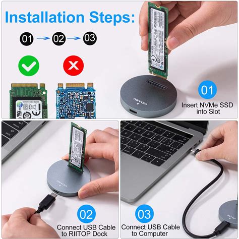 Buy RIITOP NVMe To USB Docking Station External M 2 PCI E NVMe SSD To