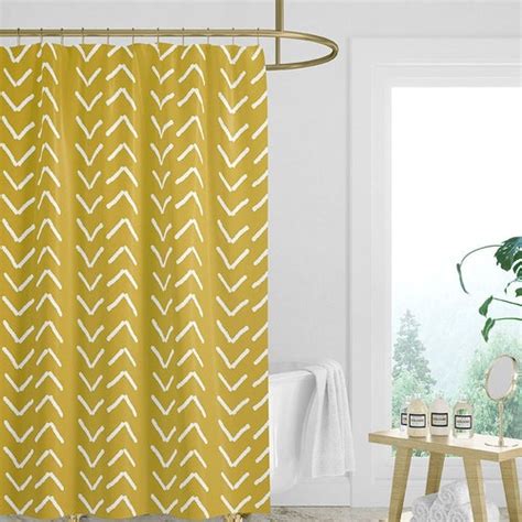 Burnt Orange Mudcloth Print Shower Curtain Boho Bath Curtain Etsy