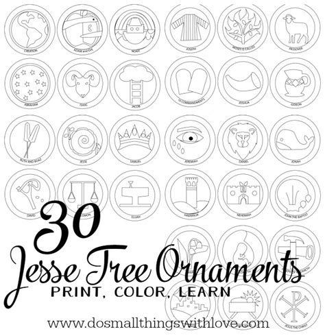 Jesse Tree Ornaments to Print and Color | Catholic Sprouts