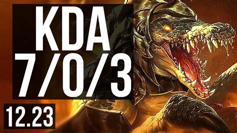 RENEKTON Vs UDYR MID 7 0 3 1400 Games 1 1M Mastery Godlike KR