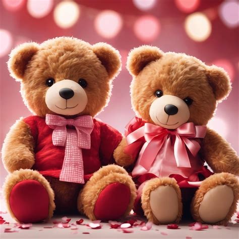 Premium Photo Cute Couple Of Teddy Bears