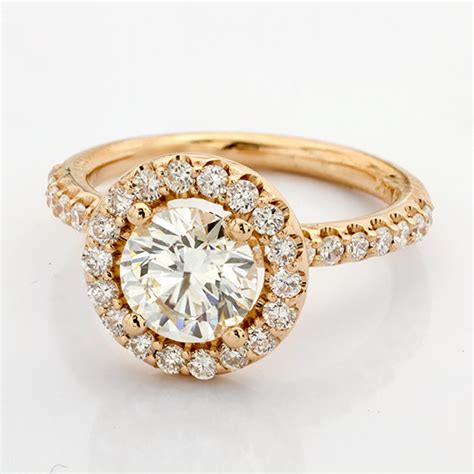 Pavé Halo Engagement Setting for Round Diamond Adiamor