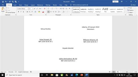 Cara Membuat Kolom Tanda Tangan Surat Dengan Rapi Di Microsoft Word