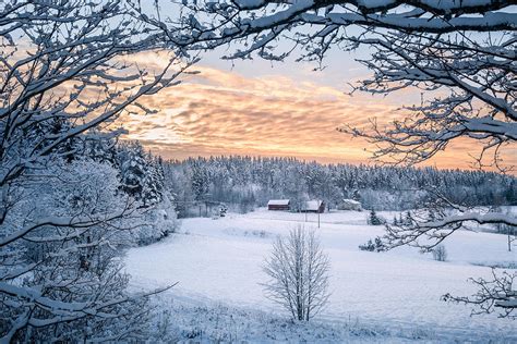 Scenic Winter Landscapw With Farm House Photograph by Jani Riekkinen ...