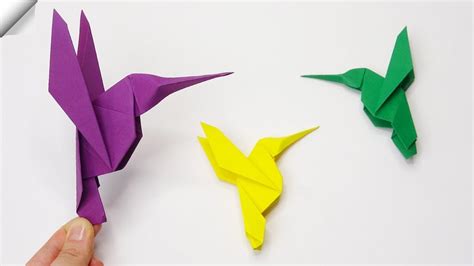 Paper Hummingbird Origami Bird Easy Origami Bird Easy Origami