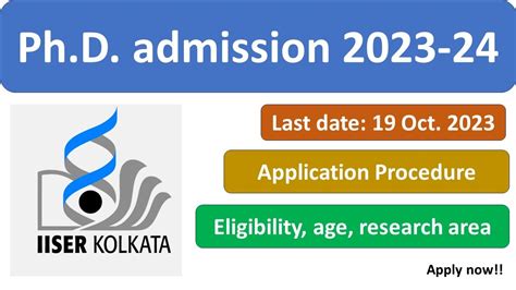 Iiser Kolkata Phd Admission Phd Admission Iiser