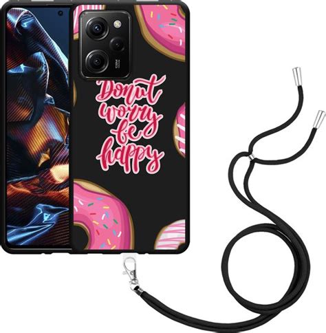 Cazy Hoesje Met Koord Zwart Geschikt Voor Poco X Pro Donut Worry Bol