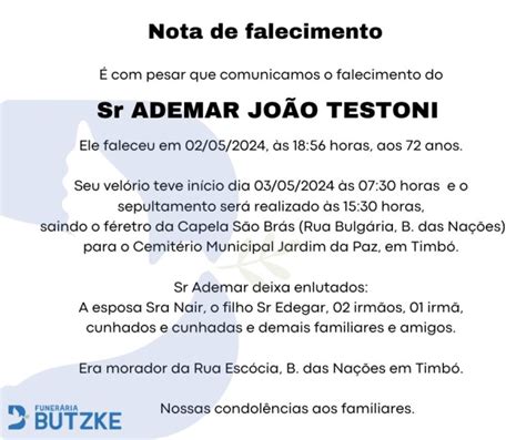 Notas De Falecimento Portal Timb Net