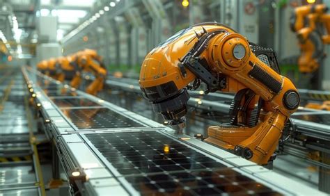 Premium Photo Robotic Arms Are Welding Solar Panel On The Production Line