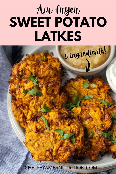 Air Fryer Sweet Potato Latkes | Healthy Recipes by Chelsey Amer Nutrition