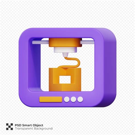 Premium Psd 3d Render Of 3d Printer Icon Illustration Premium Psd