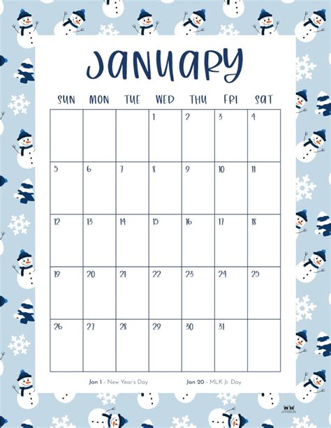 January 2025 Calendar Printable Vertical Printable Calendar