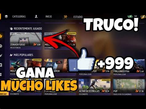 COMO CONSEGUIR MUCHOS LIKES EN FREE FIRE BUG EN CREA TU MAPA YouTube