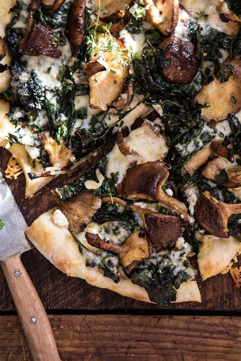 Roasted Mushroom Kale Pizza Half Baked Harvest