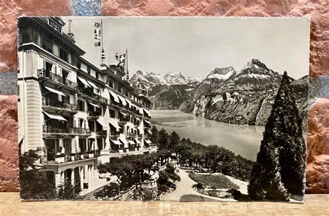 1951 Alte Foto AK Axenstein GRAND HOTEL Vierwaldstättersee Kaufen