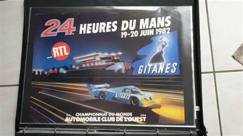 Affiche Poster Original Aco Porsche Non Pliee H Du Mans Juin