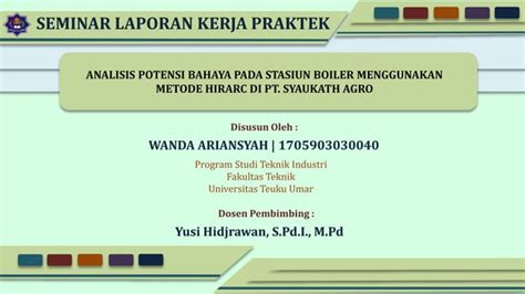 SEMINAR LAPORAN KERJA PRAKTEK WANDA ARIANSYAH Pptx