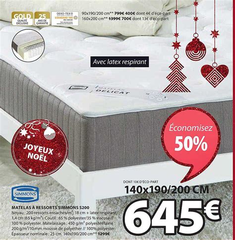 Offre Matelas Ressorts Simmons S Chez Jysk