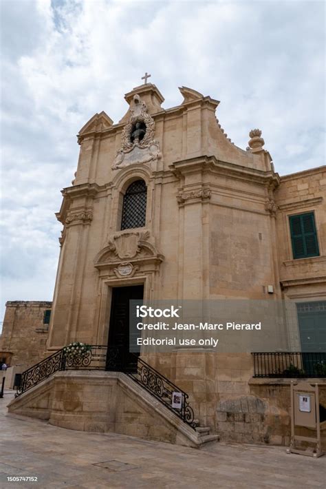 Malta Valletta Gereja Our Lady Of Victory Dari Valletta Foto Stok