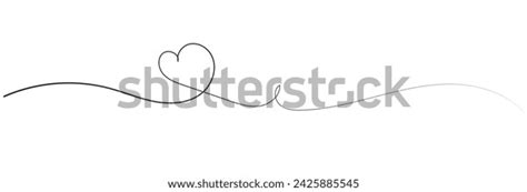 Hand Drawn Heart Line Art Banner Stock Vector Royalty Free