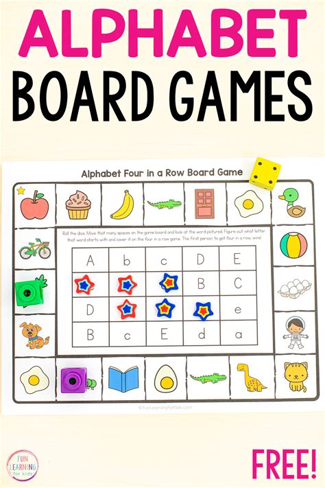 Alphabet Four In A Row Board Game Beginning Sounds Game Letter