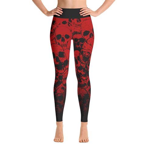 Skull Leggings Red Skull Costume Skull Costume Halloween Leggings