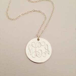 Monogrammed Necklace in Sterling Silver for Women or Bridesmaid Present - Etsy