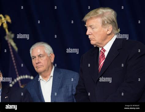 United States Secretary Of State Rex Tillerson Left Listens As