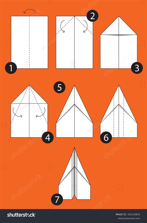 How Make Origami Paper Airplane Instructions Stock Vector 162133820 ...