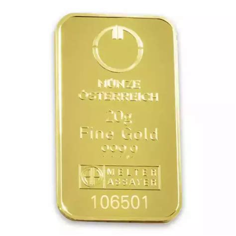 20 G Austrian Mint Gold Bar The Bullion Bank