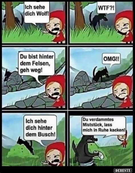 Ich Sehe Dich Wolf WTF Du Bist Hinter Dem Felsen Geh Weg OMG