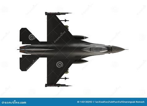 Top View of F16, American Military Fighter Plane on White Background ...