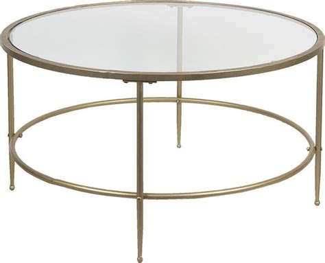 Clayre Eef Salontafel X Cm Zilverkleurig Ijzer Glas Rond