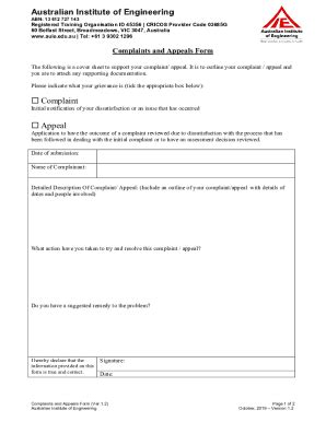 Fillable Online Complaints And Appeals Form Ver 1 2 Fax Email Print